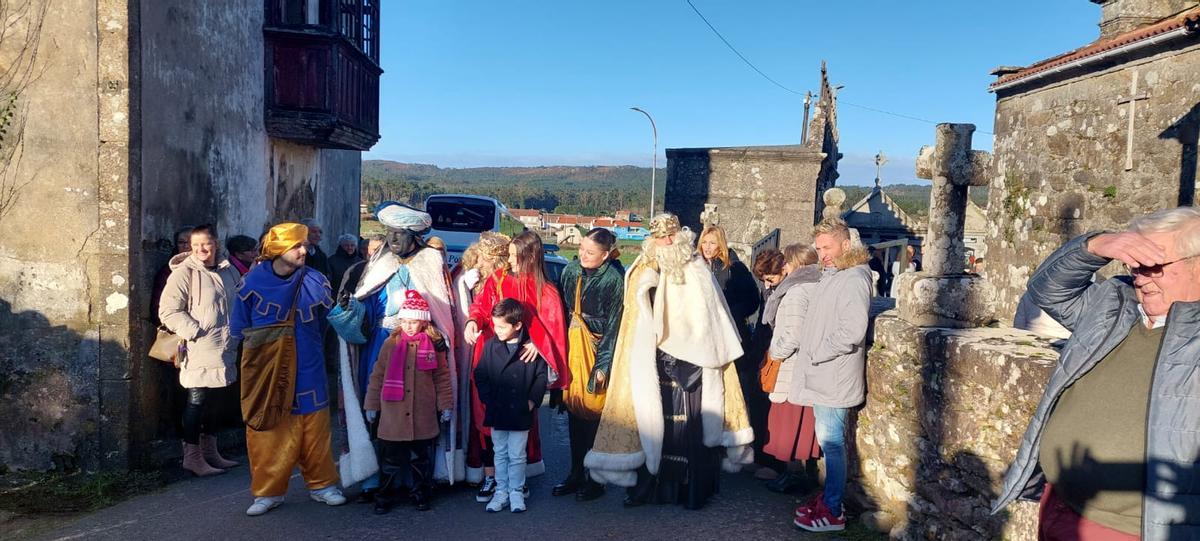 Llegada de Melchor, Gaspar y Baltasar a Cabana de Bergantiños.