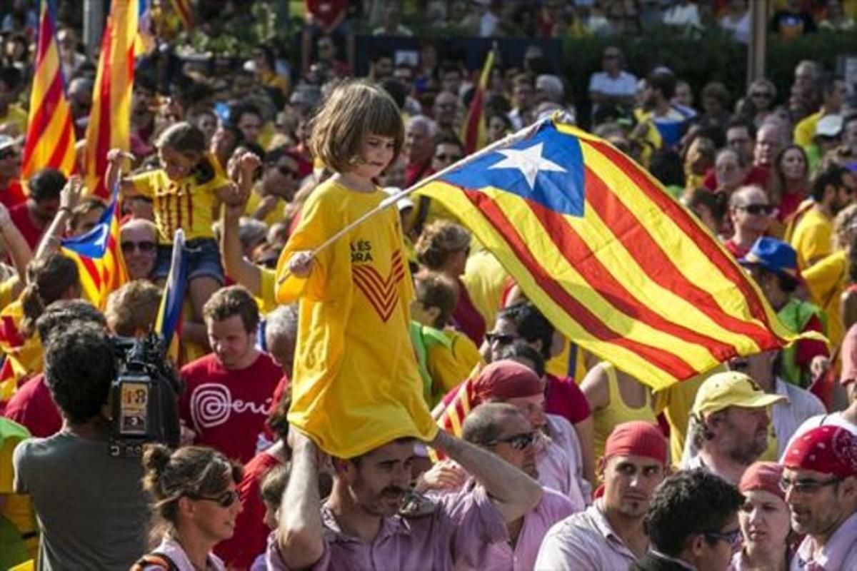 Participants en la manifestació de l’11-S del 2014 a Barcelona.