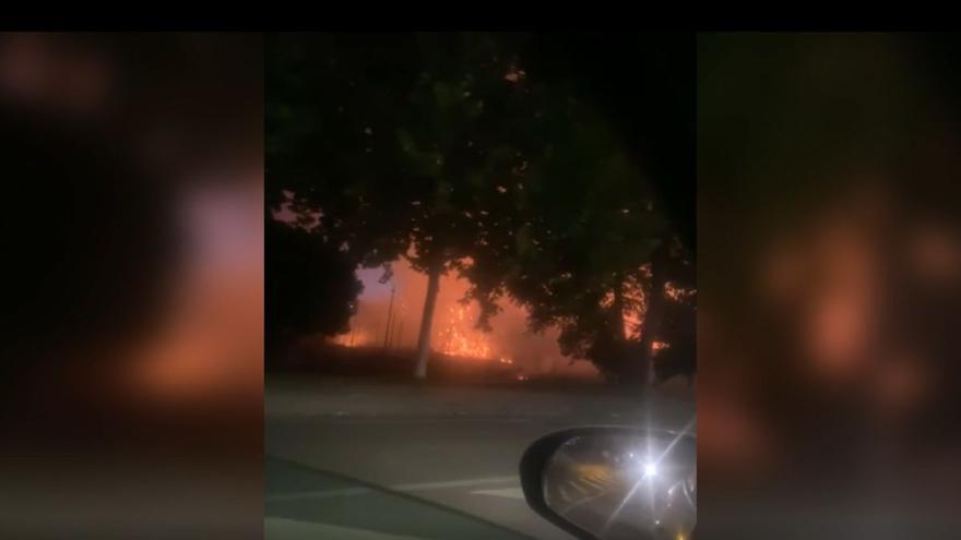Aparatoso incendio de pastos en La Corchera de Mérida