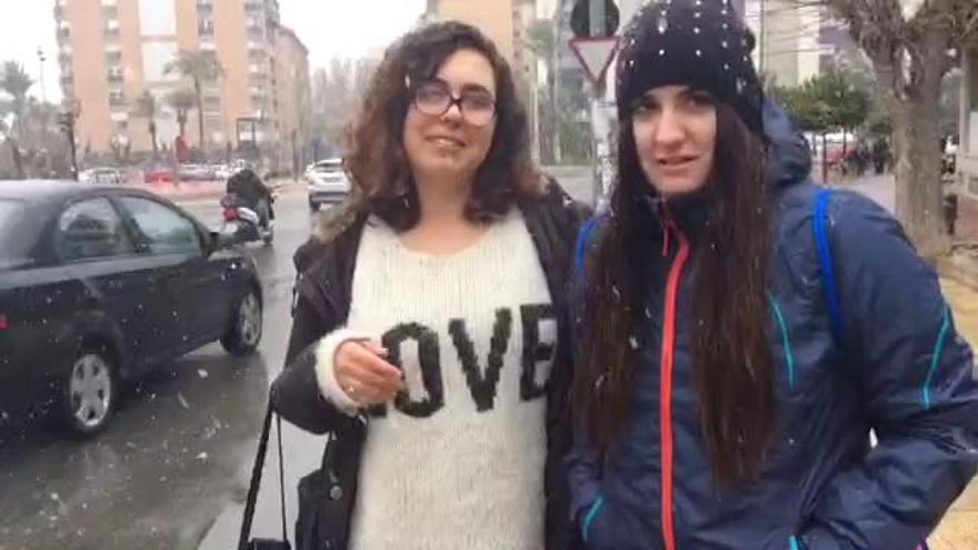 Reacciones a la nieve en Murcia