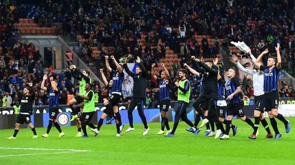Los jugadores del Inter celebraron la goleada al Genoa