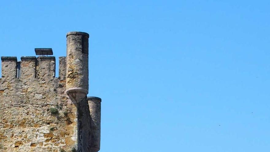 Los asistentes delante de la Torre de los Valdés.