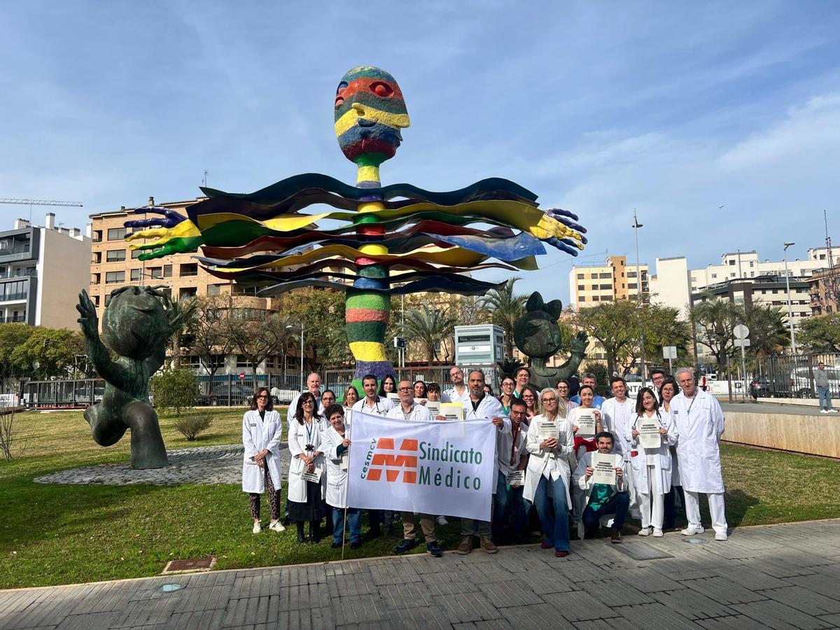 Concentración de médicos en favor de un estatuto propio para la profesión.