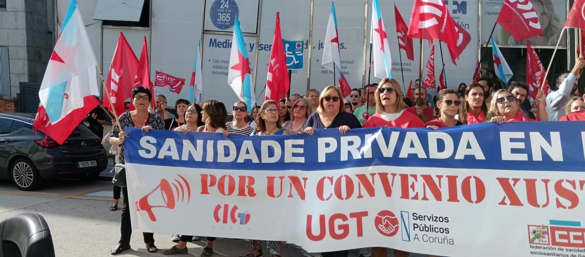 Participantes en la protesta celebrada en A Coruña.