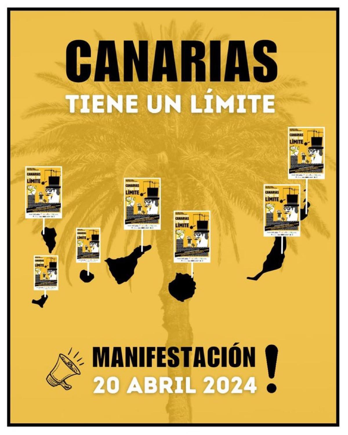 Cartel anunciador de la movilización en toda Canarias