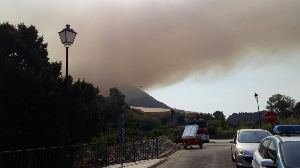 El incendio de Bolulla, esta mañana.