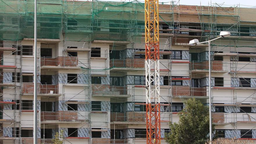 Una promoción de viviendas en construcción en Málaga.