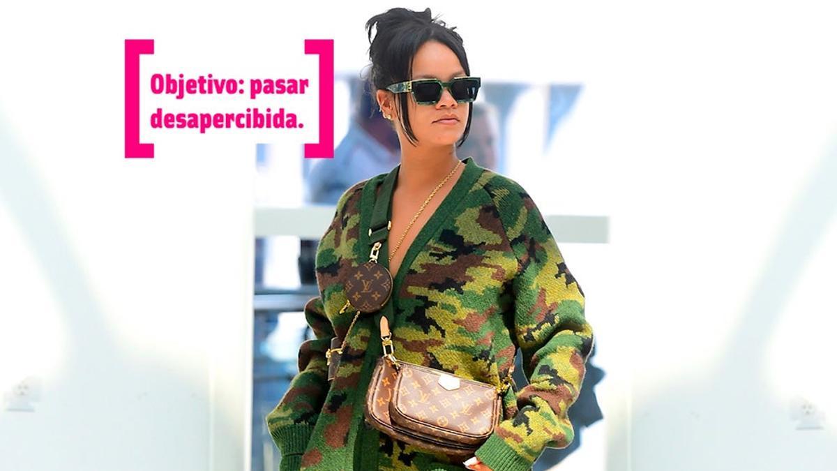 Rihanna paseando de camuflaje