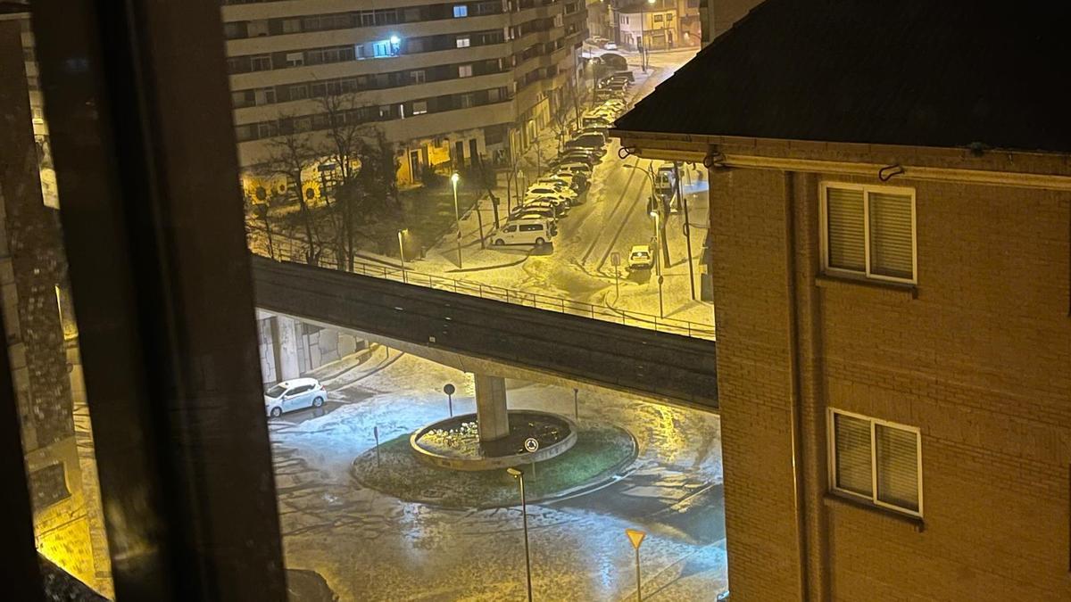 Un momento de la tormenta de granizo en Zamora.