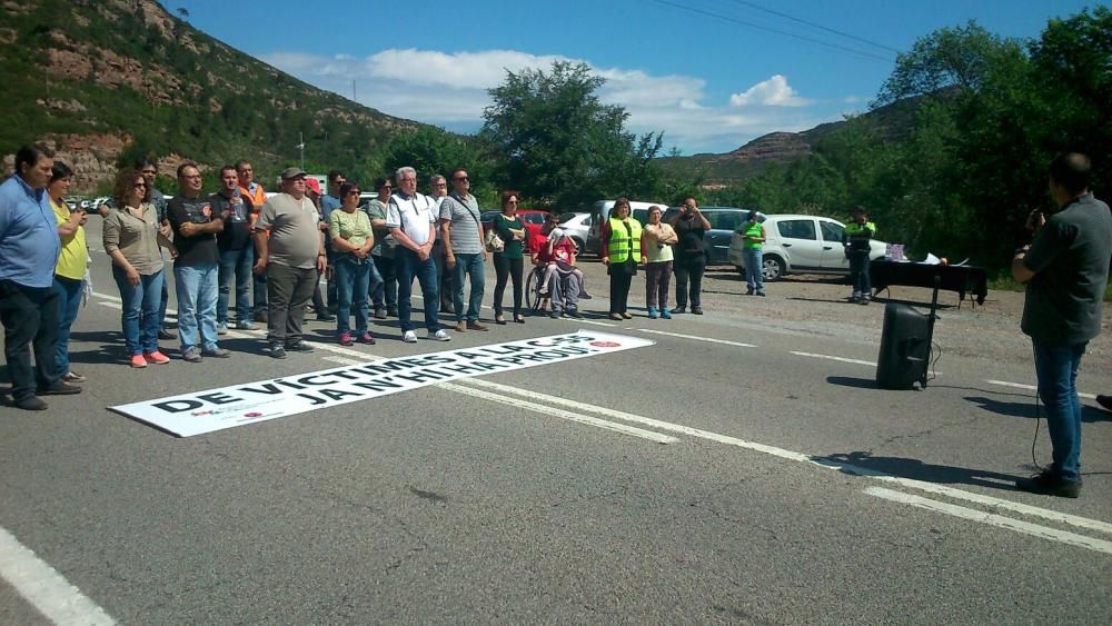 Protesta per la mort d'un camioner a la C-55