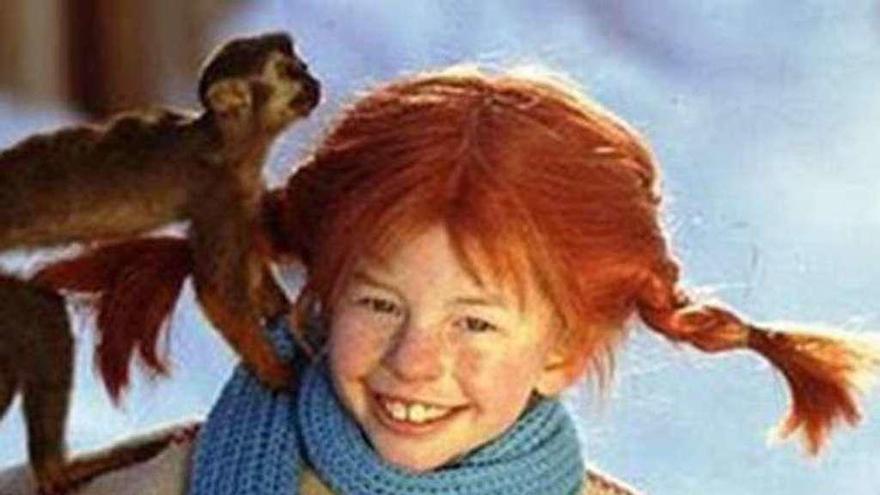 Pippi, co mono &#039;señor Nilsson&#039;.