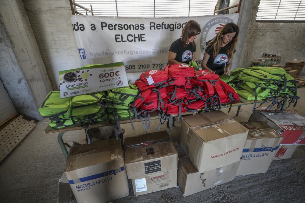 Mochilas solidarias de Elche para Siria