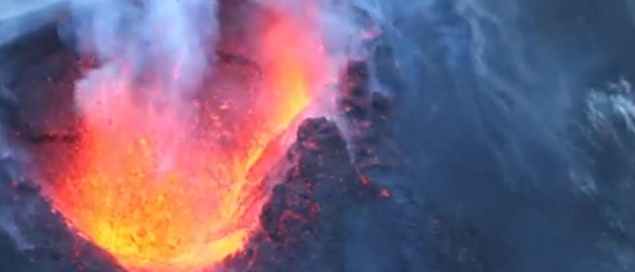 Así es la nueva boca efusiva del volcán de La Palma