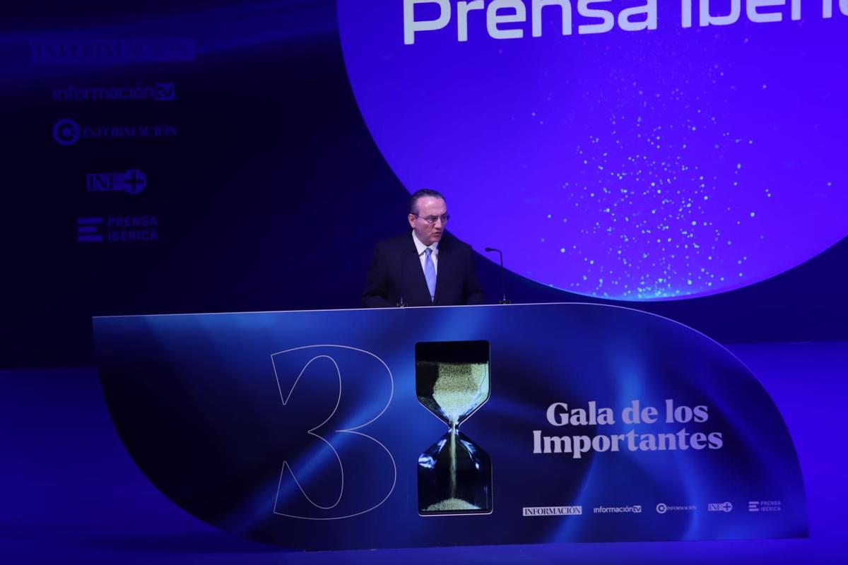El presidente de Prensa Ibérica, Francisco Javier Moll, durante su discurso.