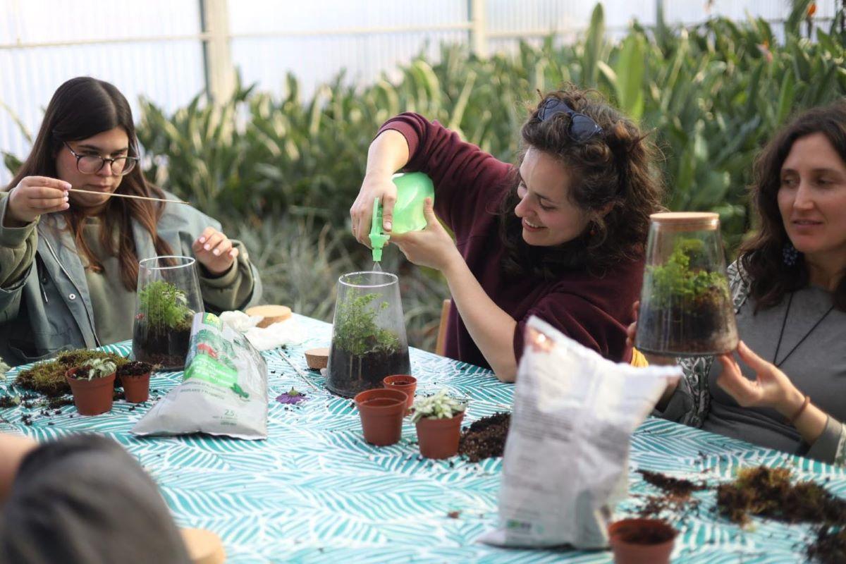 Taller de terraris durant la Festa de la Primavera de Jardineria Martí.