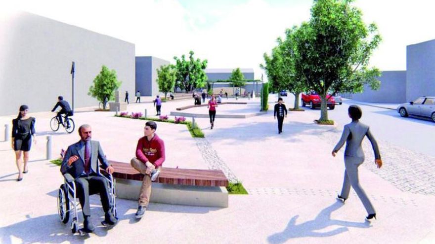 Recreación de la plaza Victoria Cadaval que prevé el proyecto.  // CEDIDA