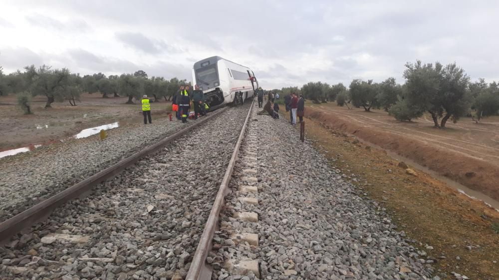 Descarrilamiento de un tren en Arahal que salió de Málaga