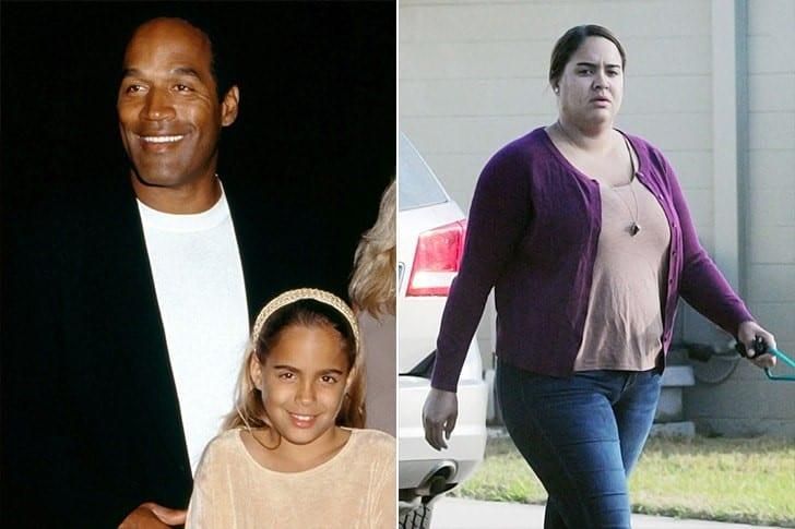 La hija de O.J. Simpson, con cara de pocos amigos.