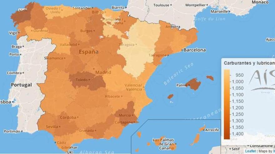 Las familias coruñesas son las segundas de España con más gasto en carburante en 2015