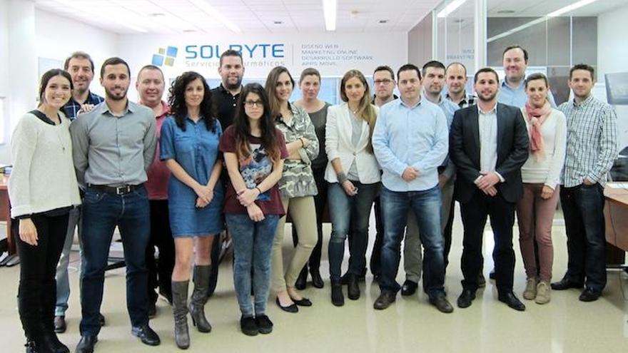 El equipo de Solbyte, empresa radicada en el PTA de Málaga.