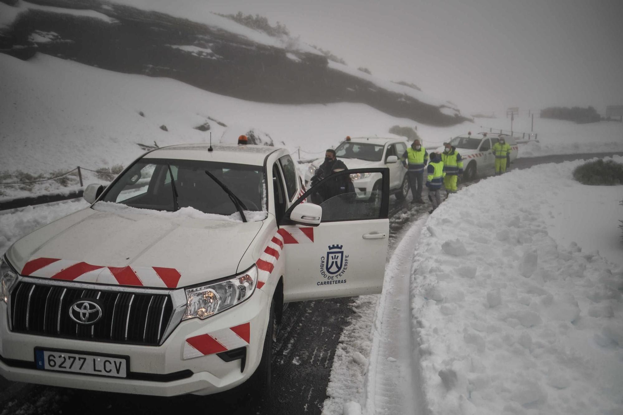 La nieve que dejó 'Filomena' en el Teide