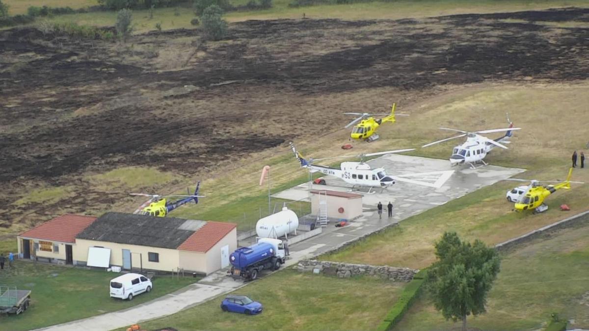 Base de los medios aéreos para la extinción del incendio.