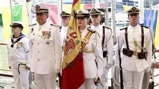 La princesa Leonor ejerce de abanderada en la jura de bandera del Elcano en Nueva York