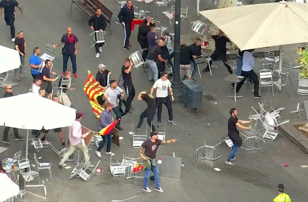 Pelea de ultras en Barcelona