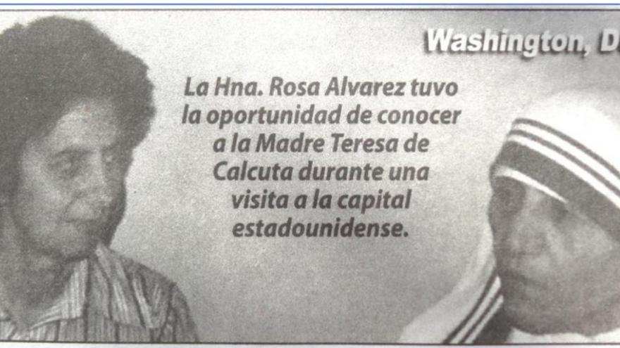 Recorte de prensa, del periódico &quot;Hoy en Delaware&quot;, que reflejaba la visita de la Madre Teresa de Calcuta a la Casa del Monte Carmelo, en 1981