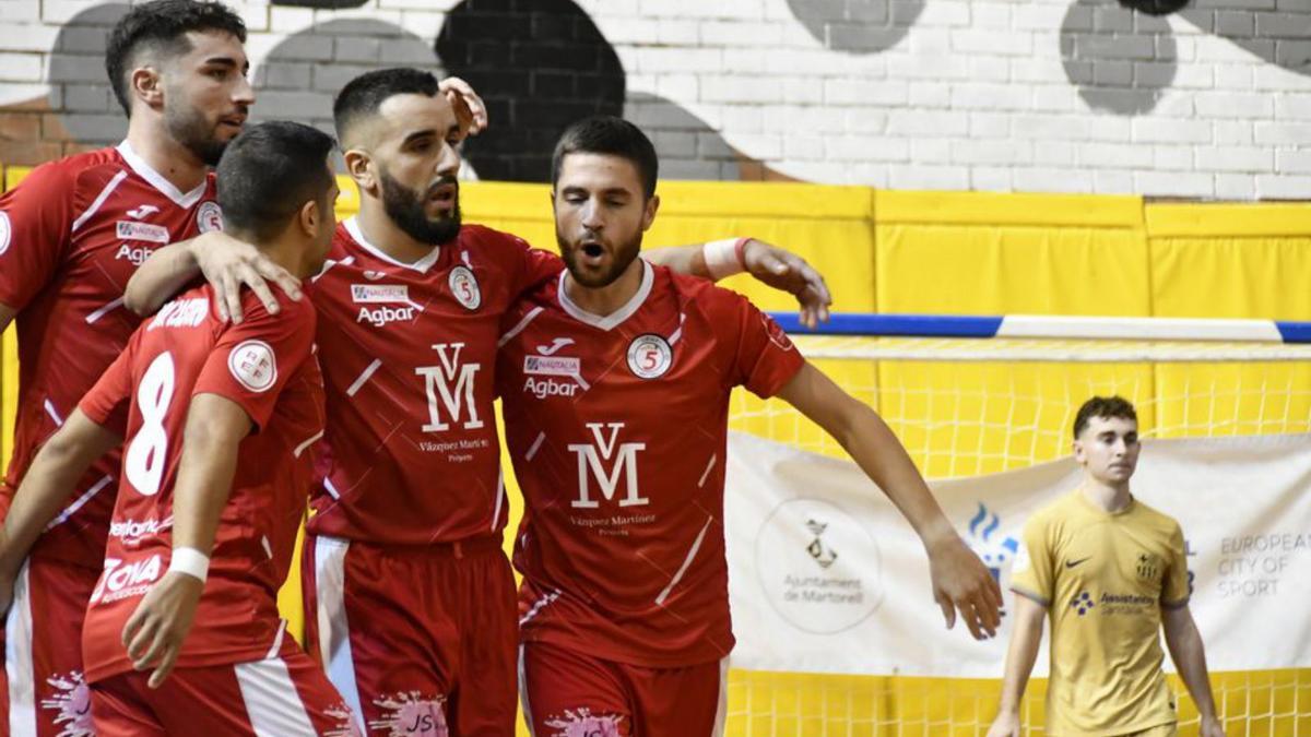 Els jugadors del conjunt local celebren un dels gols | SALA 5 MARTORELL