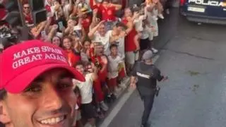 La gorra de Ferran Torres "Made Spain great again" en honor a Trump