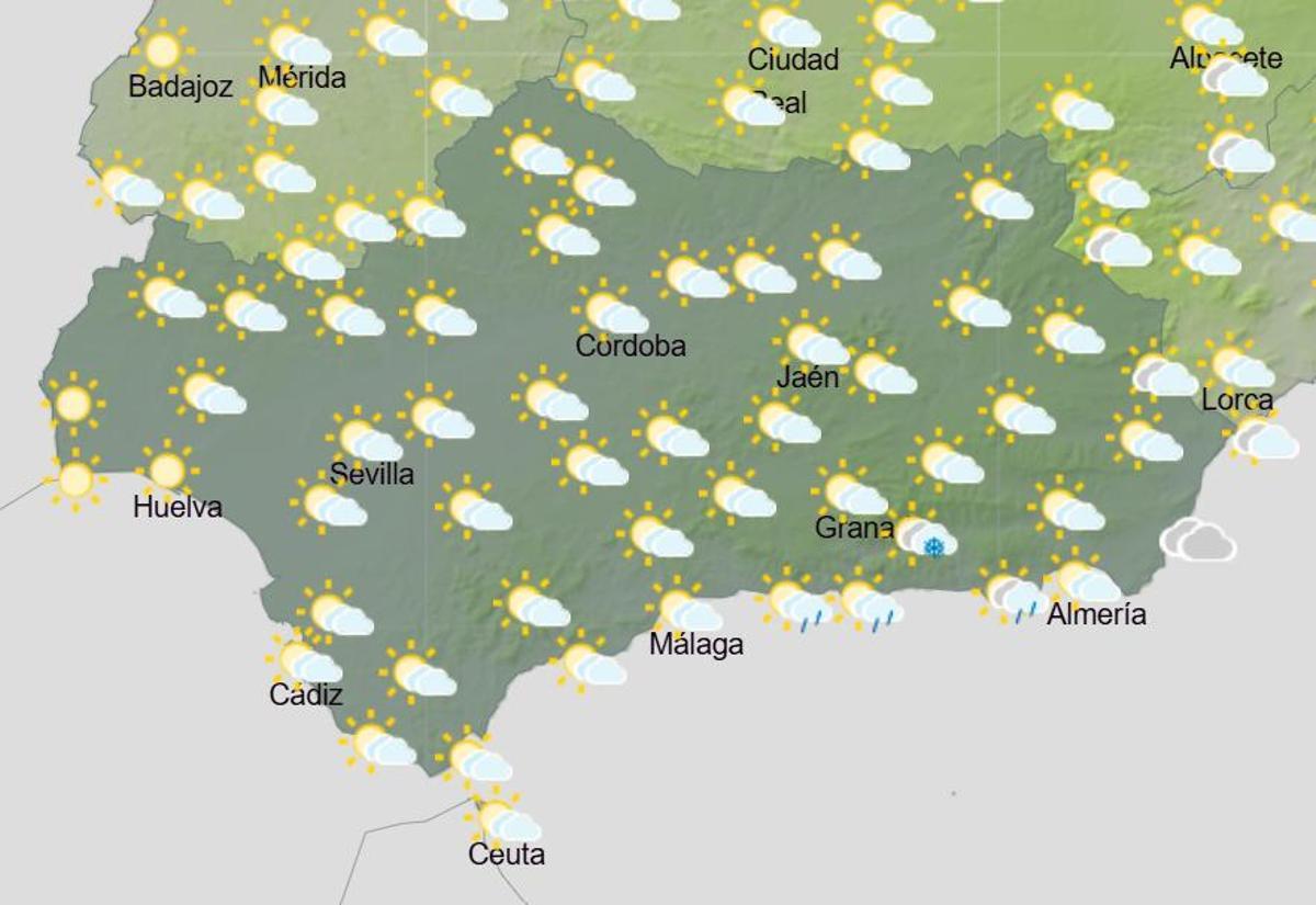 Estado del cielo el Sábado de Pasión en Andalucía