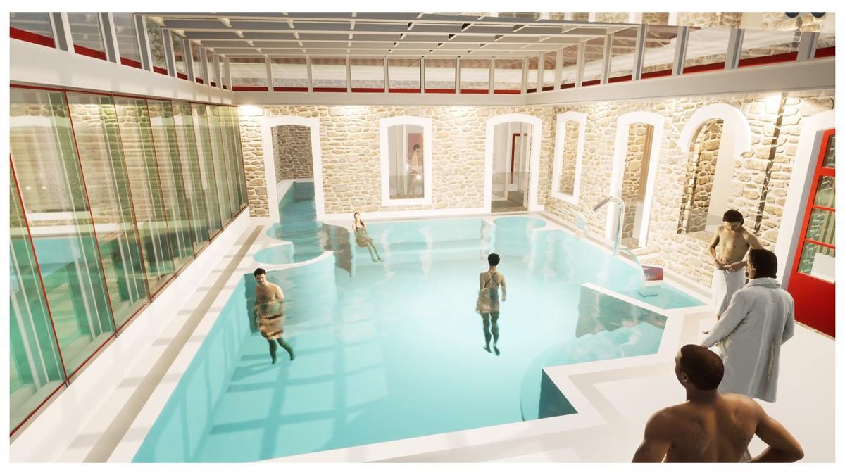 Maqueta del interior de la futura Casa de Baños.