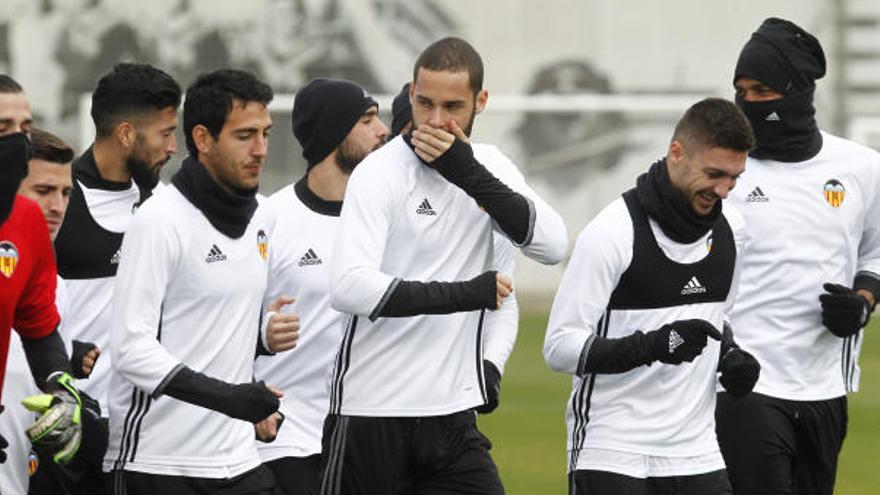 Parejo, en el entrenamiento de este martes.