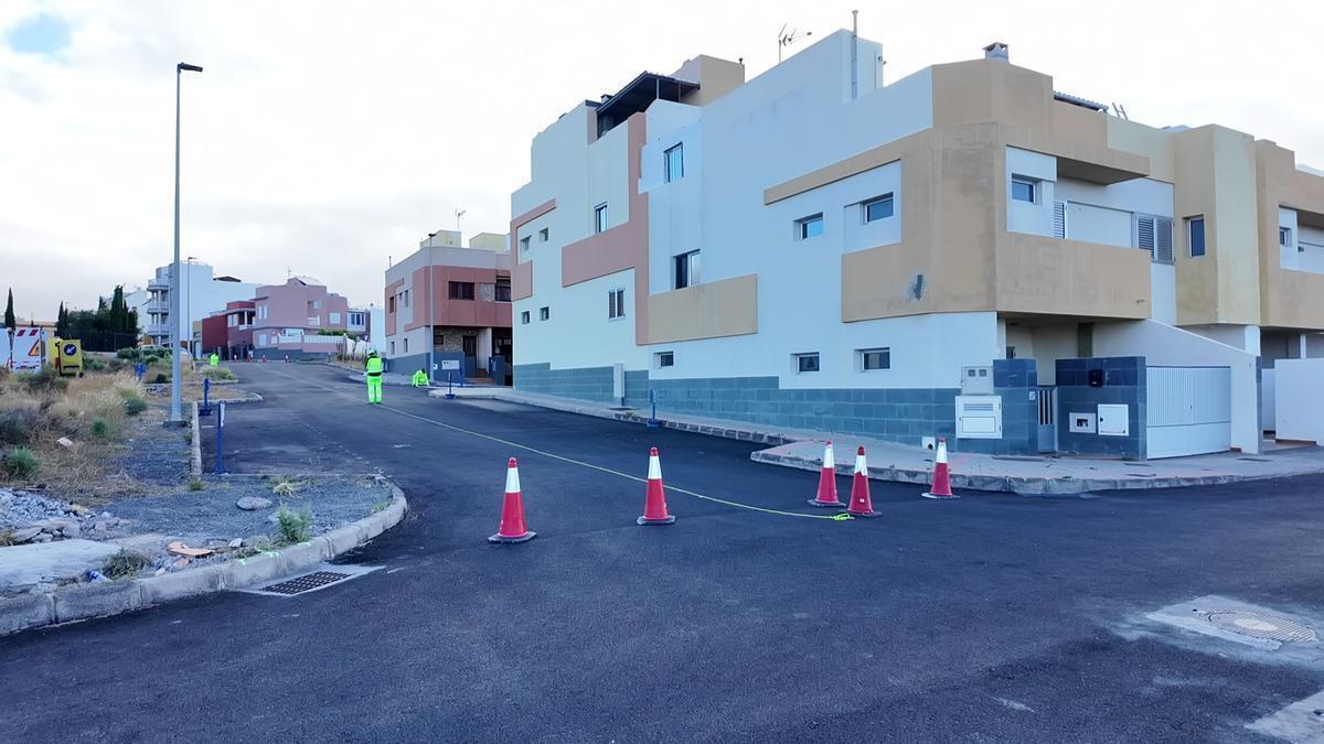 Imagen de las obras que se están ejecutando actualmente en la urbanización de La Montañeta de Ingenio.