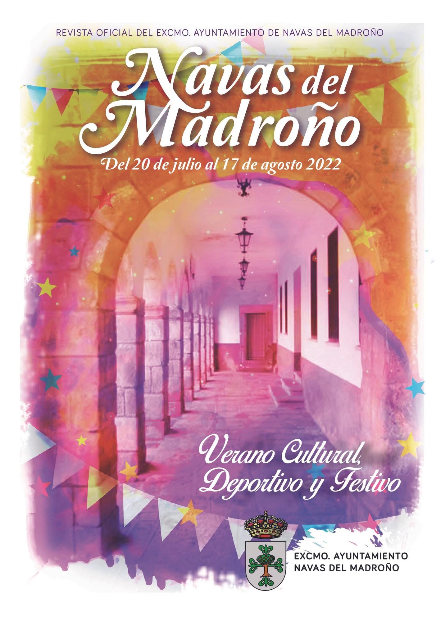 Cartel de las fiestas de verano en Navas del Madroño.