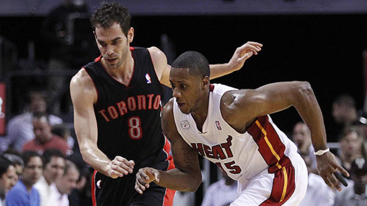 José Calderon y Mario Chalmers, durante el partido