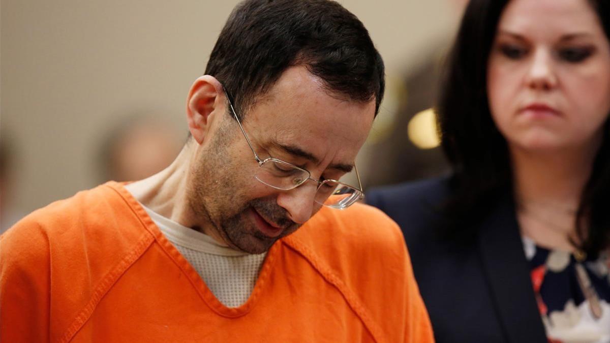 Larry Nassar, durante el juicio en Michigan.