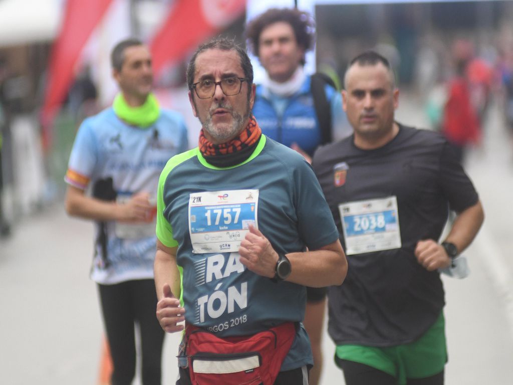 Llegada y podios de la 10k, la media maratón y la maratón de Murcia (I)