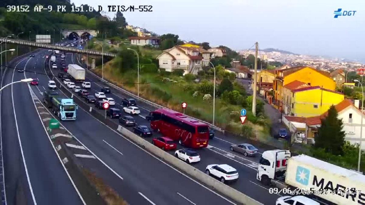 El atasco comienza ante de los túneles