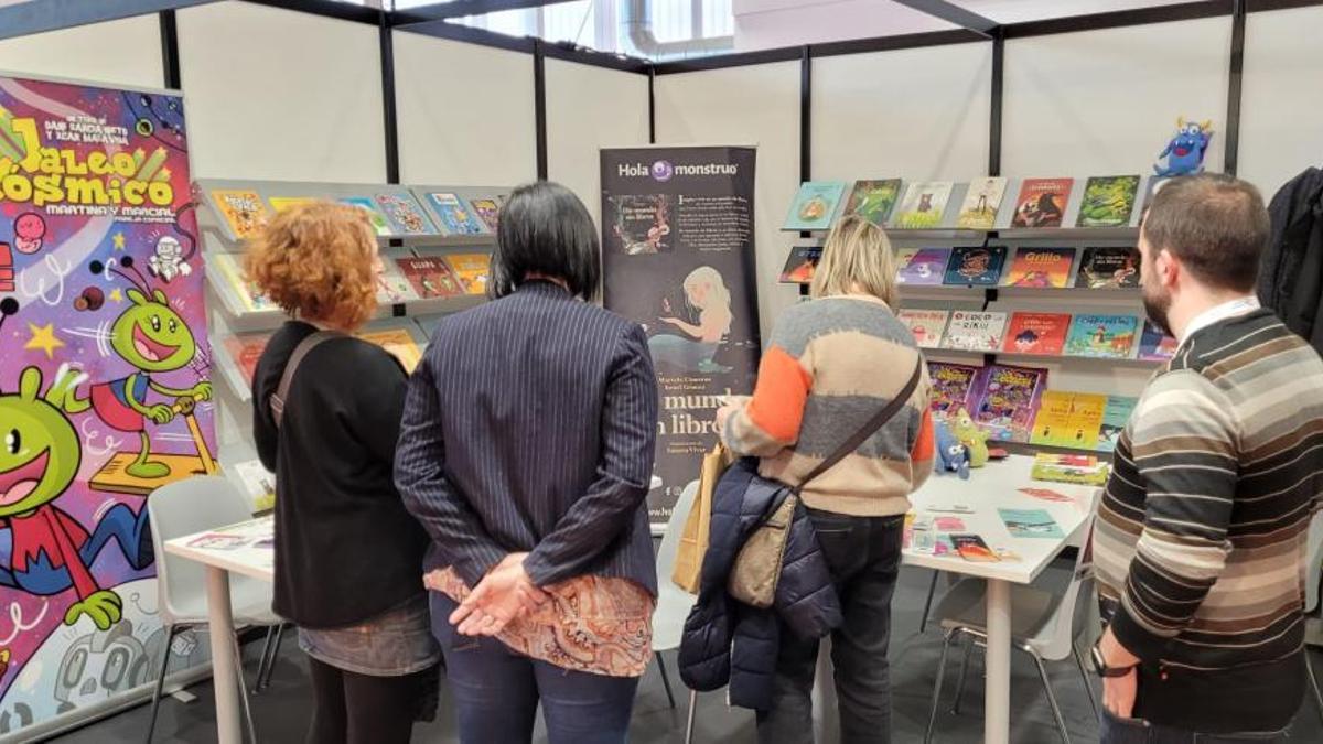 El estand de Aragón en la Feria del libro de Bolonia.