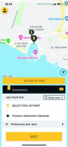 Die Taxi-App &quot;NTaxi&quot;.