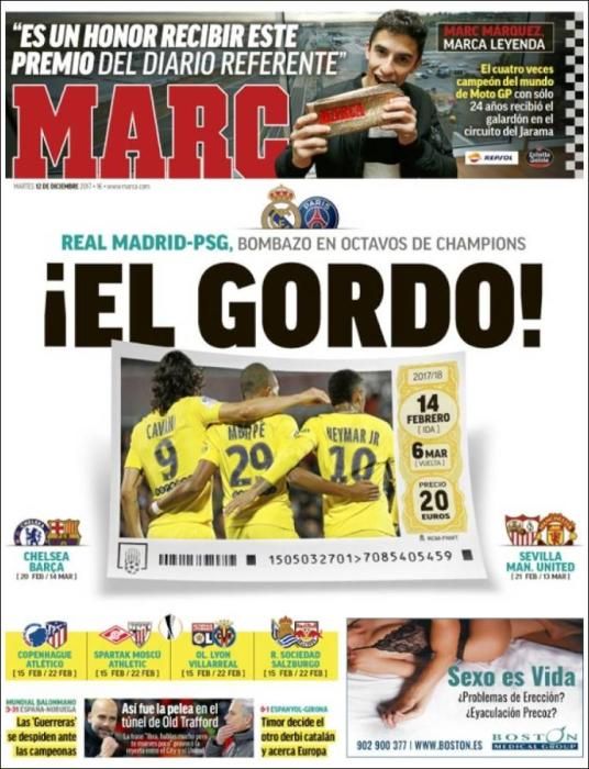 Portadas martes 12 de diciembre de 2017