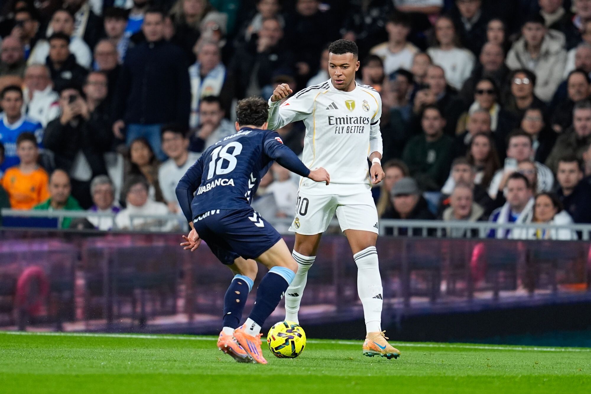 Kylian Mbappe of Real Madrid CF in action during the Spanish League, LaLiga EA Sports, football match played between Real Madrid and RC Celta de Vigo at Bernabeu stadium on December 07, 2025, in Madrid, Spain. AFP7 07/12/2025 ONLY FOR USE IN SPAIN. Dennis Agyeman / AFP7 / Europa Press;2025;SOCCER;SPORT;ZSOCCER;ZSPORT;Real Madrid v RC Celta de Vigo - LaLiga EA Sports;