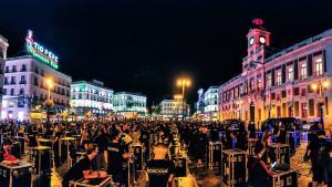 Manifestación de #AlertaRoja en La Puerta del Sol (Madrid).