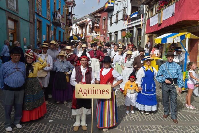 Carretas y grupos en la romería del Pino