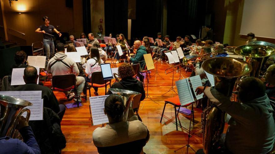 Un momento del ensayo
de ayer en el Auditorio.
| Iñaki Abella