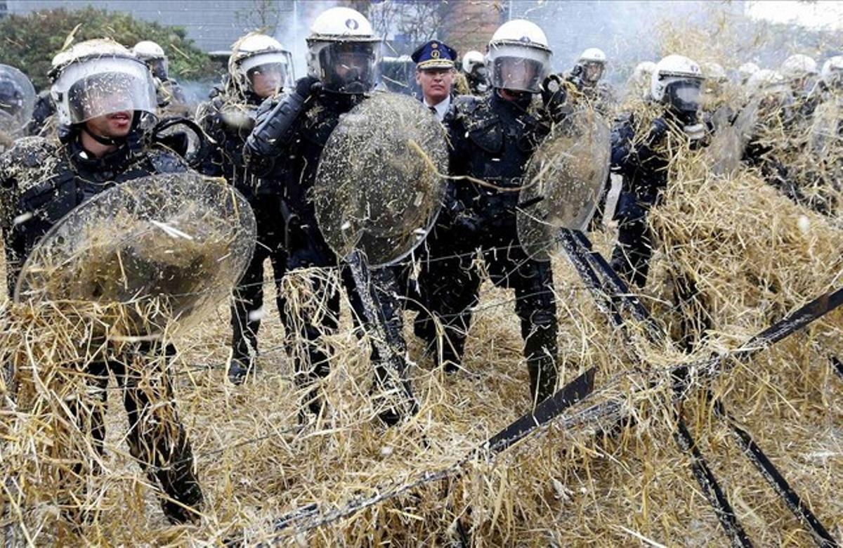 Protesta de agricultores en Bruselas (Bélgica)