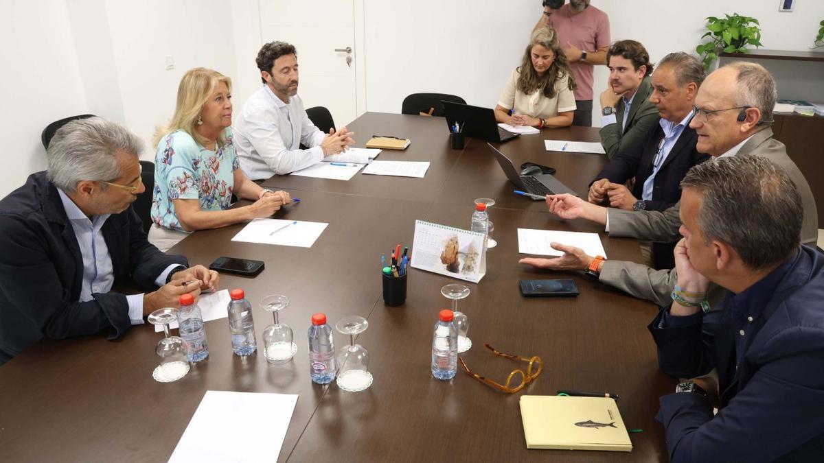 Un momento del encuentro entre representantes de Aehcos y del Ayuntamiento de Marbella. | L.O.