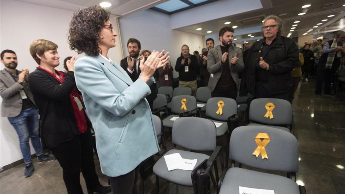 La secretaria general de ERC, Marta Rovira, antes de su intervención en consell nacional del partido.